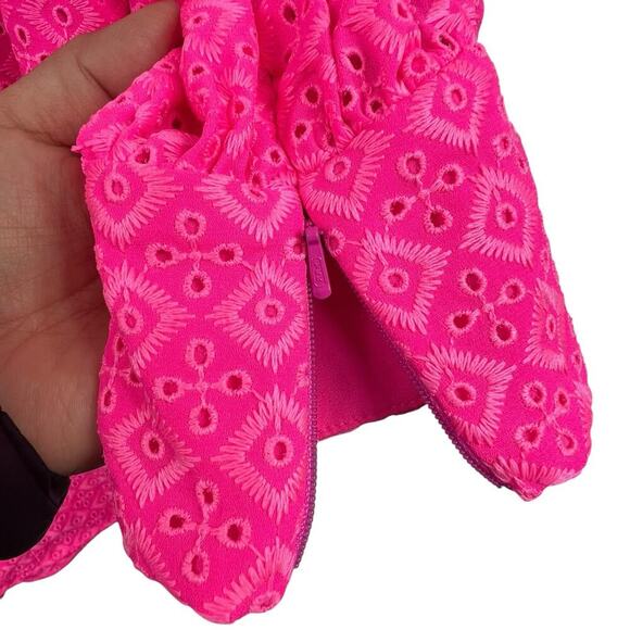 Lilly Pulitzer Fluorescent Neon Pink Aisha Romper Size 10 NWT Shorts Under Dress - Picture 16 of 16